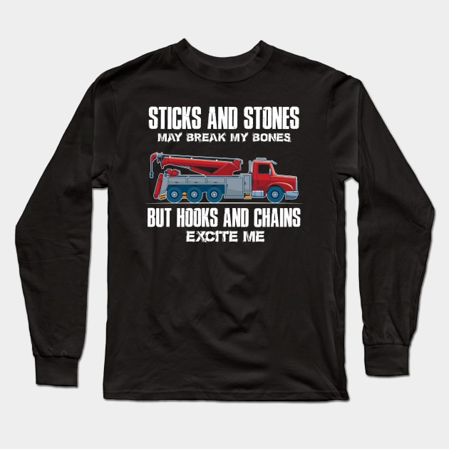 tow truck driver shirt gift Long Sleeve T-Shirt by woormle